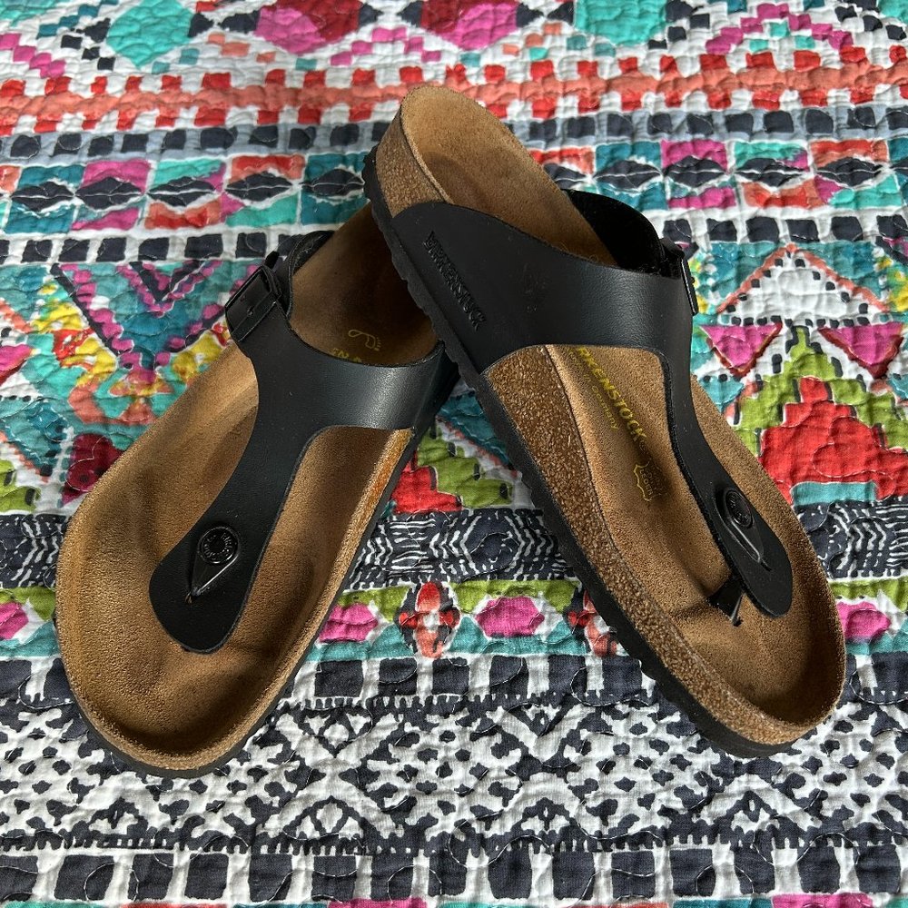 BIRKENSTOCK Size 41 Black Gizeh Thong Sandals